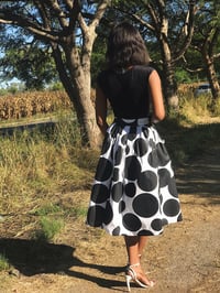 Image 3 of 100% Cotton Circle Print Midi Skirt (Lined)