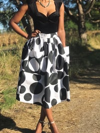 Image 2 of 100% Cotton Circle Print Midi Skirt (Lined)