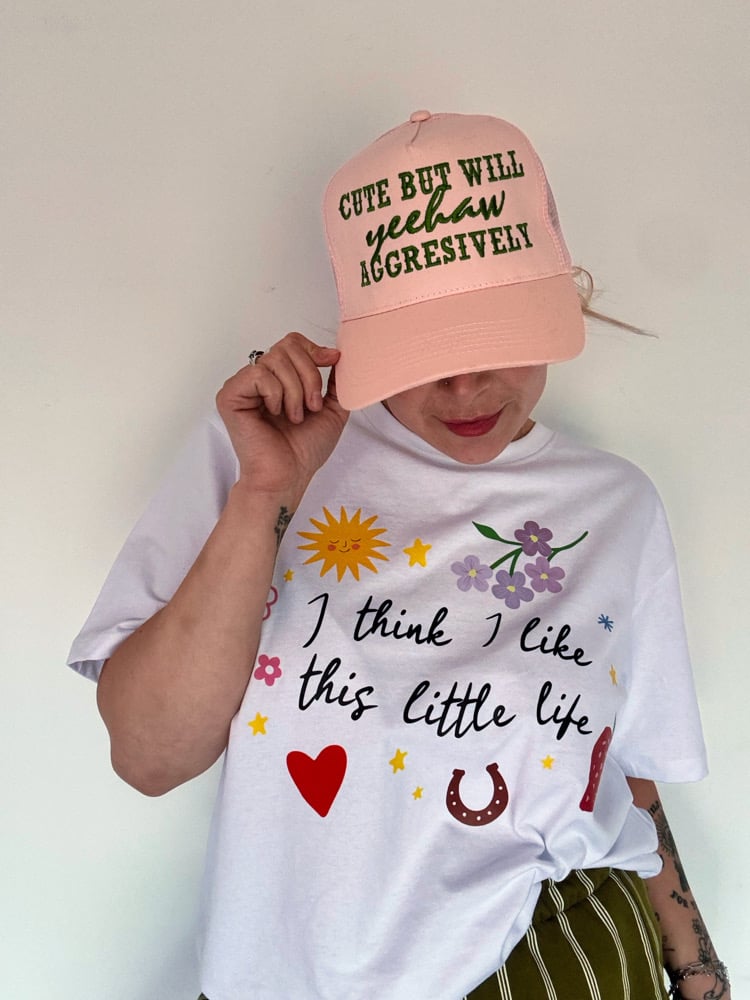 Image of Yeehaw aggressively embroidered trucker cap 