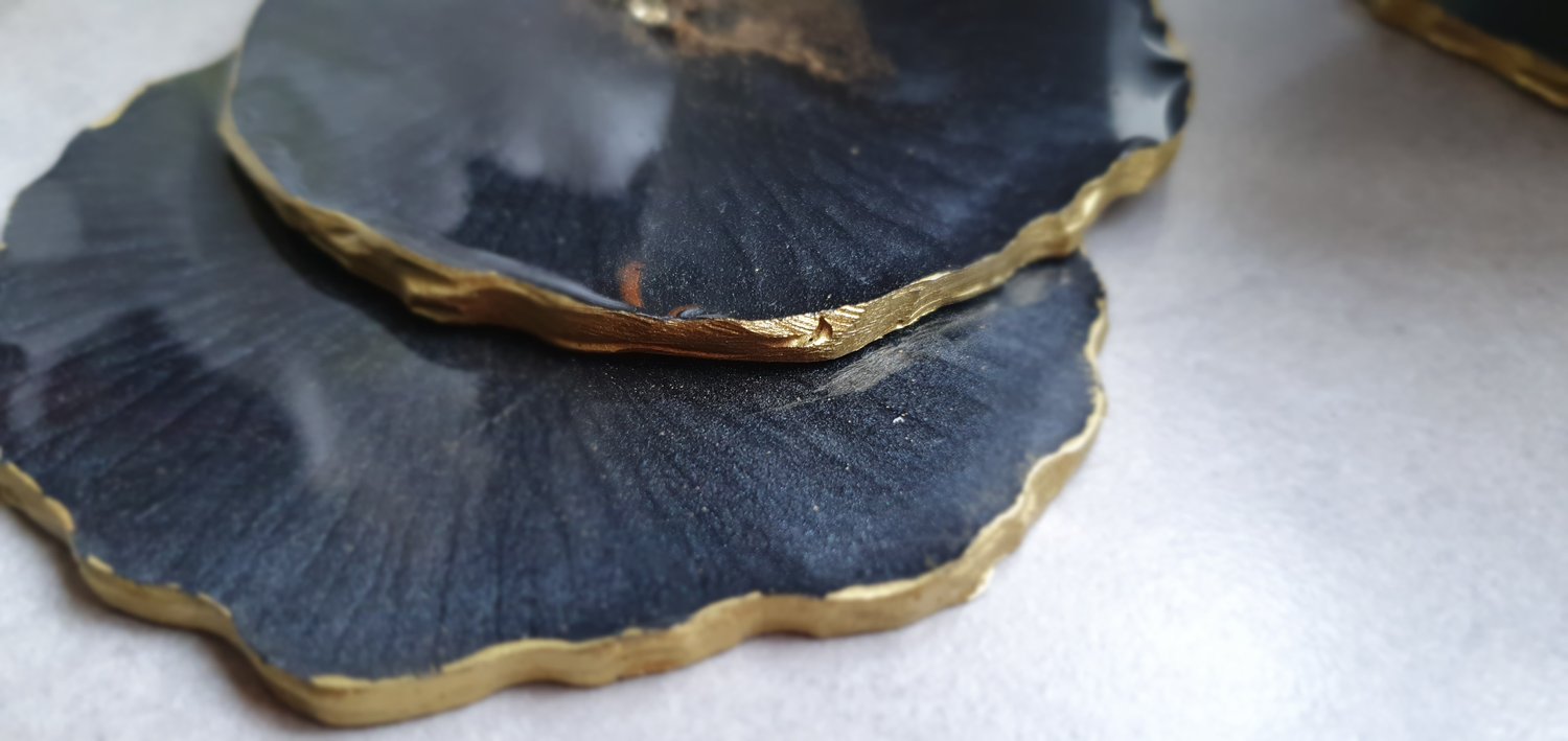 Image of Coasters - Black and Gold
