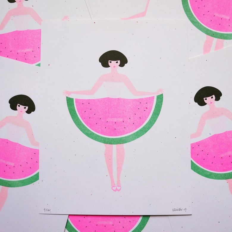 Image of Tutti Frutti - Watermelon Girl Risograph