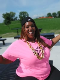 Image 2 of BIRTHDAY ATTITUDE Pink and black tshirt