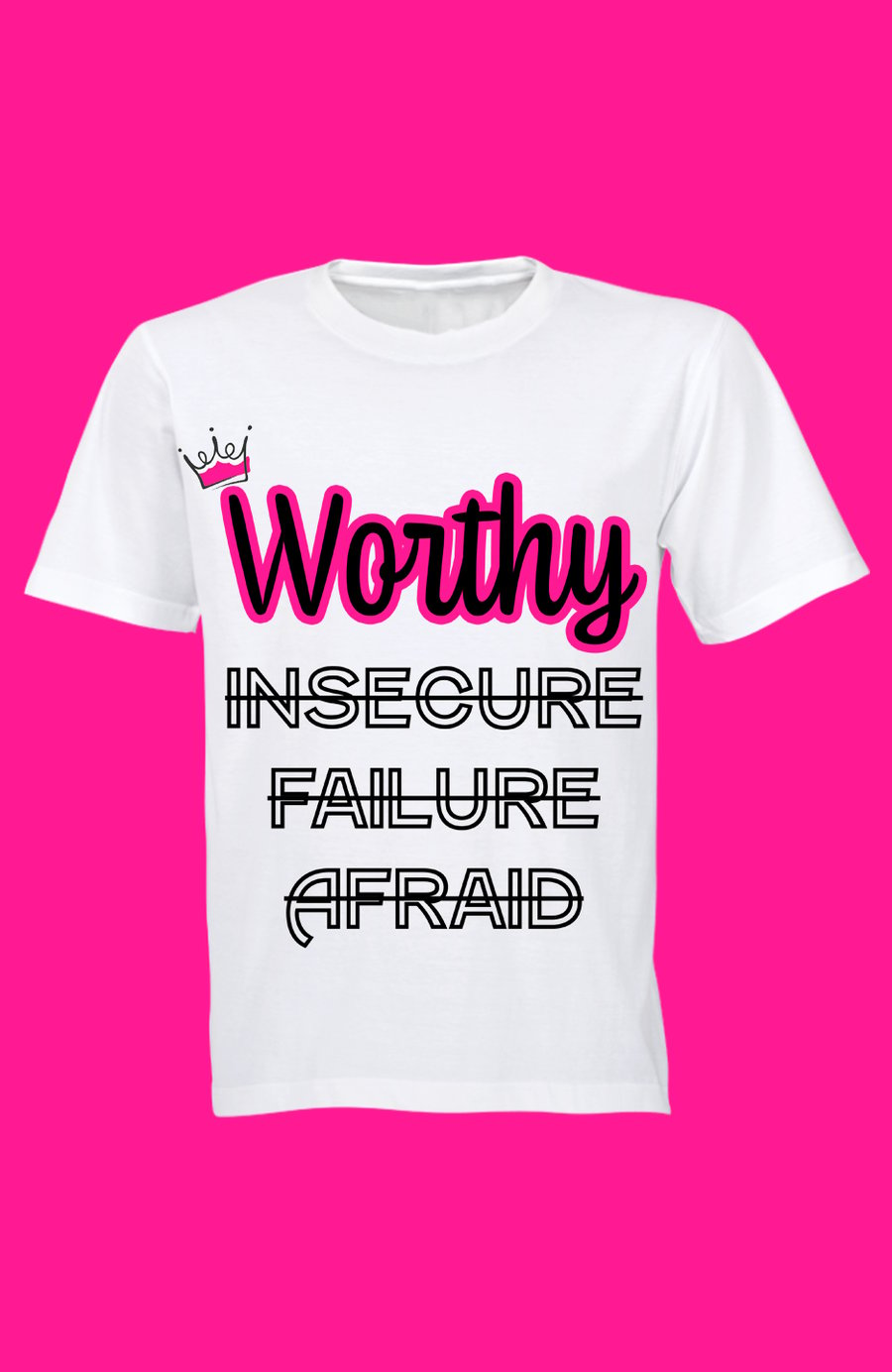 Image of Worthy Tee (Pink+White)