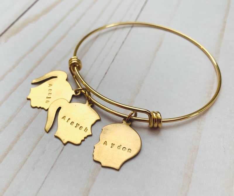 Child silhouette sales charm bracelet