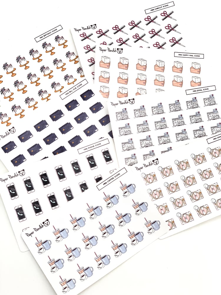 Image of Mini Individual Sheet Planner Icons Set 2