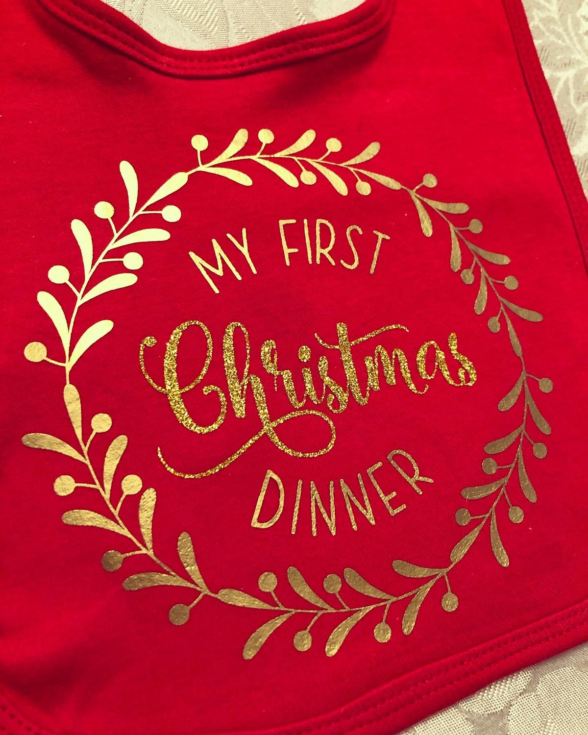 Image of Baby's First Christmas Dinner Bib 