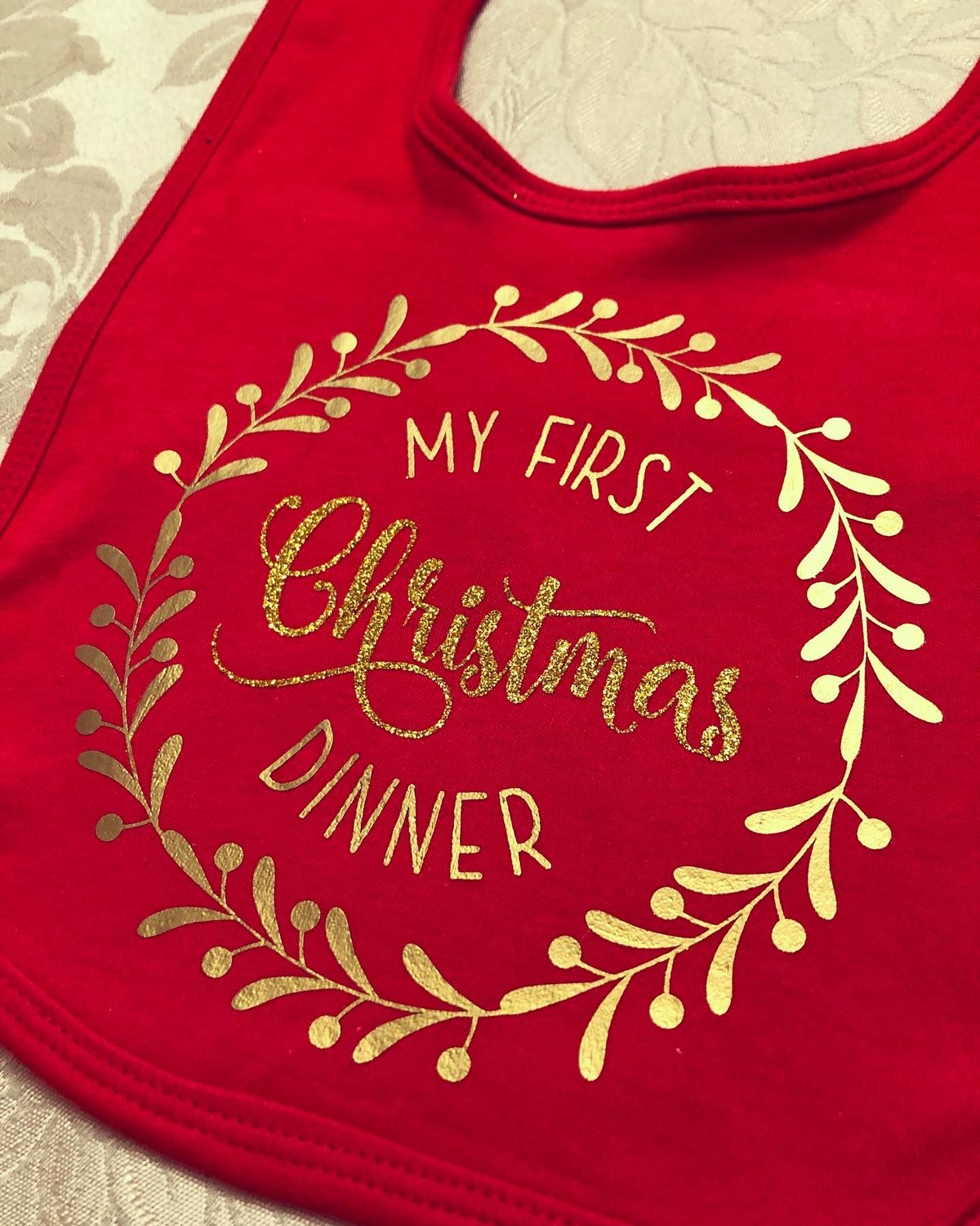 Image of Baby's First Christmas Dinner Bib 