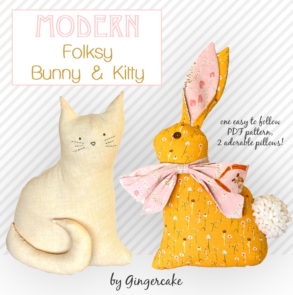 Image of Modern Folksy Bunny and Kitty