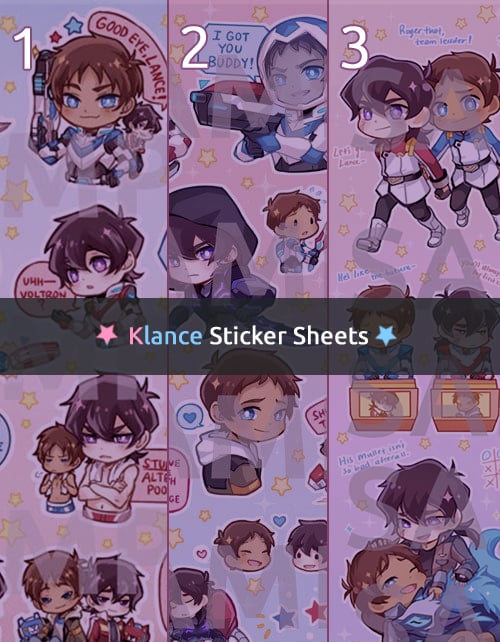 Image of Klance Sticker Sheets #1,2,3