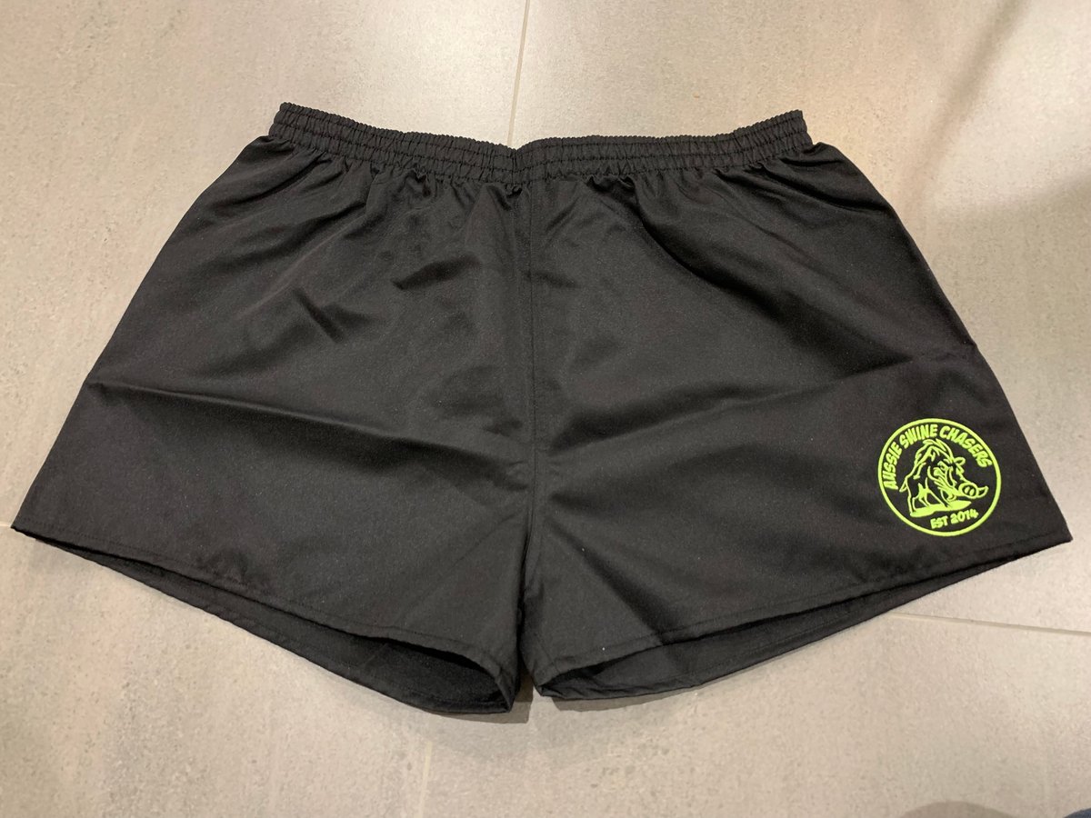 Green Logo Footy Shorts | Aussie Swine Chasers