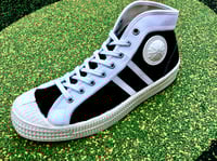 Image 1 of VEGANCRAFT Czechoslovakian mid top sneaker black white made in Slovakia 