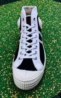 Image 2 of VEGANCRAFT Czechoslovakian mid top sneaker black white made in Slovakia 