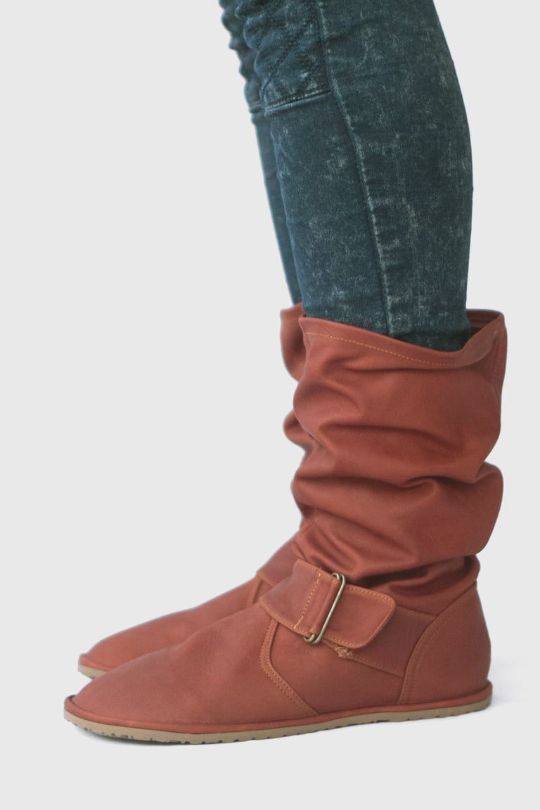 Image of Slouchy boots in Soft Matte Cognac