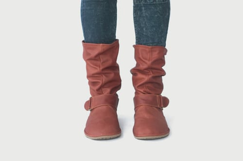 Image of Slouchy boots in Soft Matte Cognac