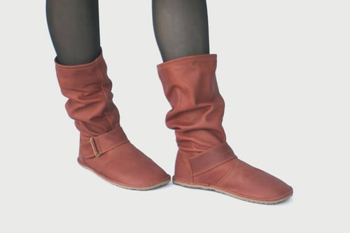 Image of Slouchy boots in Soft Matte Cognac