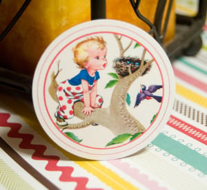 Image of Little Boys Vintage Circle Tags - Set of 12