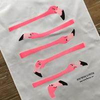 Hand Screenprinted Flamingo Tea-towel