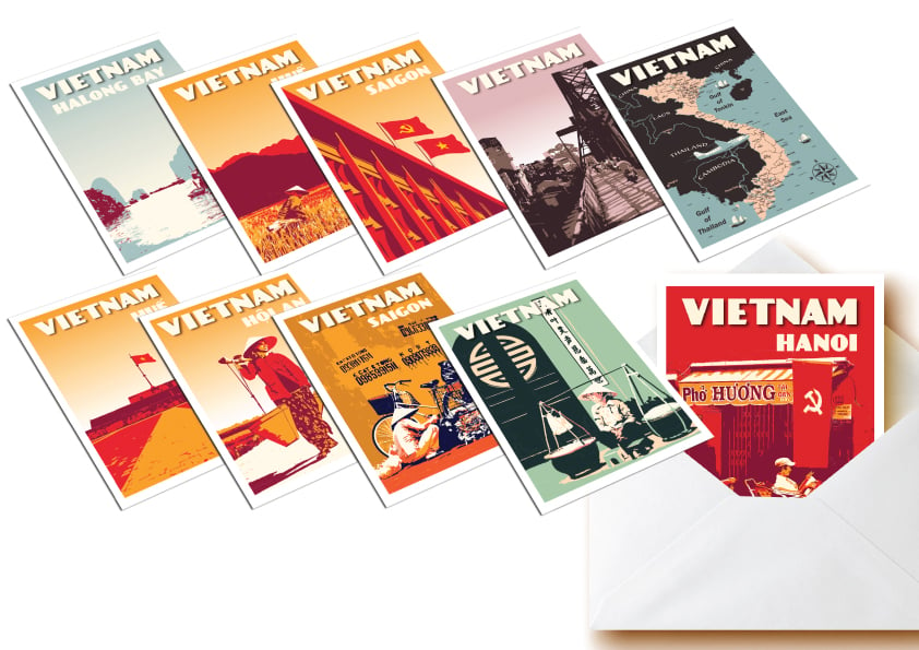 Image of Postcards Vietnam - Set of 10 vintage postcards - Greeting cards - Vietnam