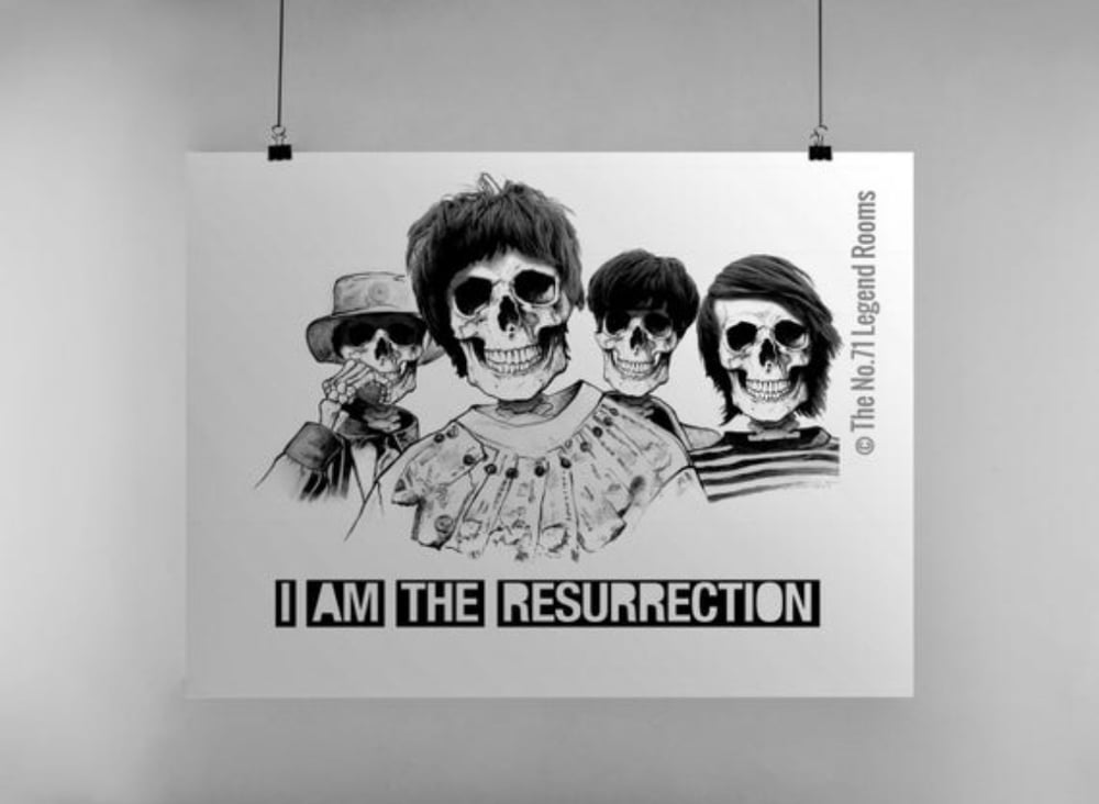 The Stone Roses  - I am the resurrection skulls Art print.