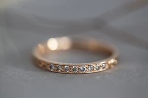 Image of 18ct rose gold white diamond band