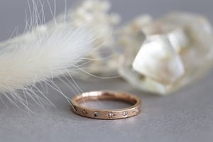 Image of 18ct rose gold champagne diamond celestial ring