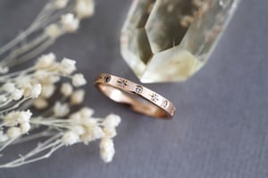 Image of 18ct rose gold champagne diamond celestial ring