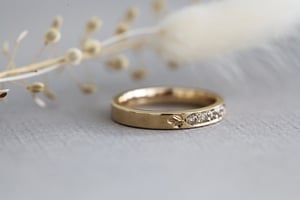 Image of 9ct gold 3mm champagne diamond band