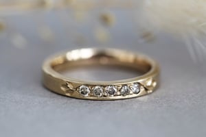Image of 9ct gold 3mm champagne diamond band