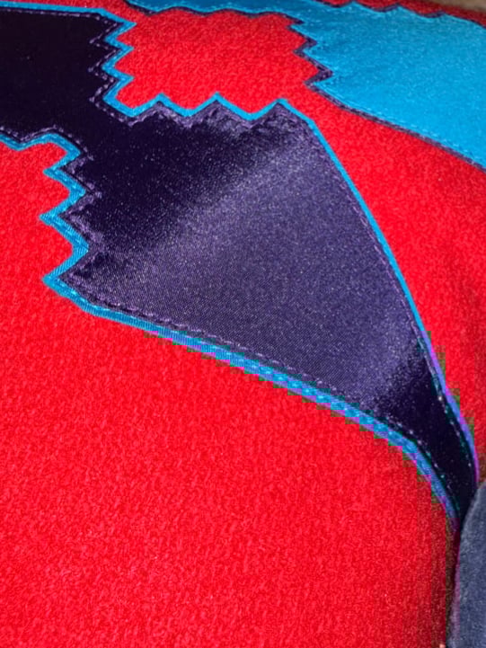 Osage Ribbonwork Pillow 10x18 Red