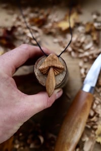 Image 3 of Mushroom Pendant Necklace. 