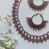 Image 3 of AMETHYST CRYSTAL LACE NECKLACE 
