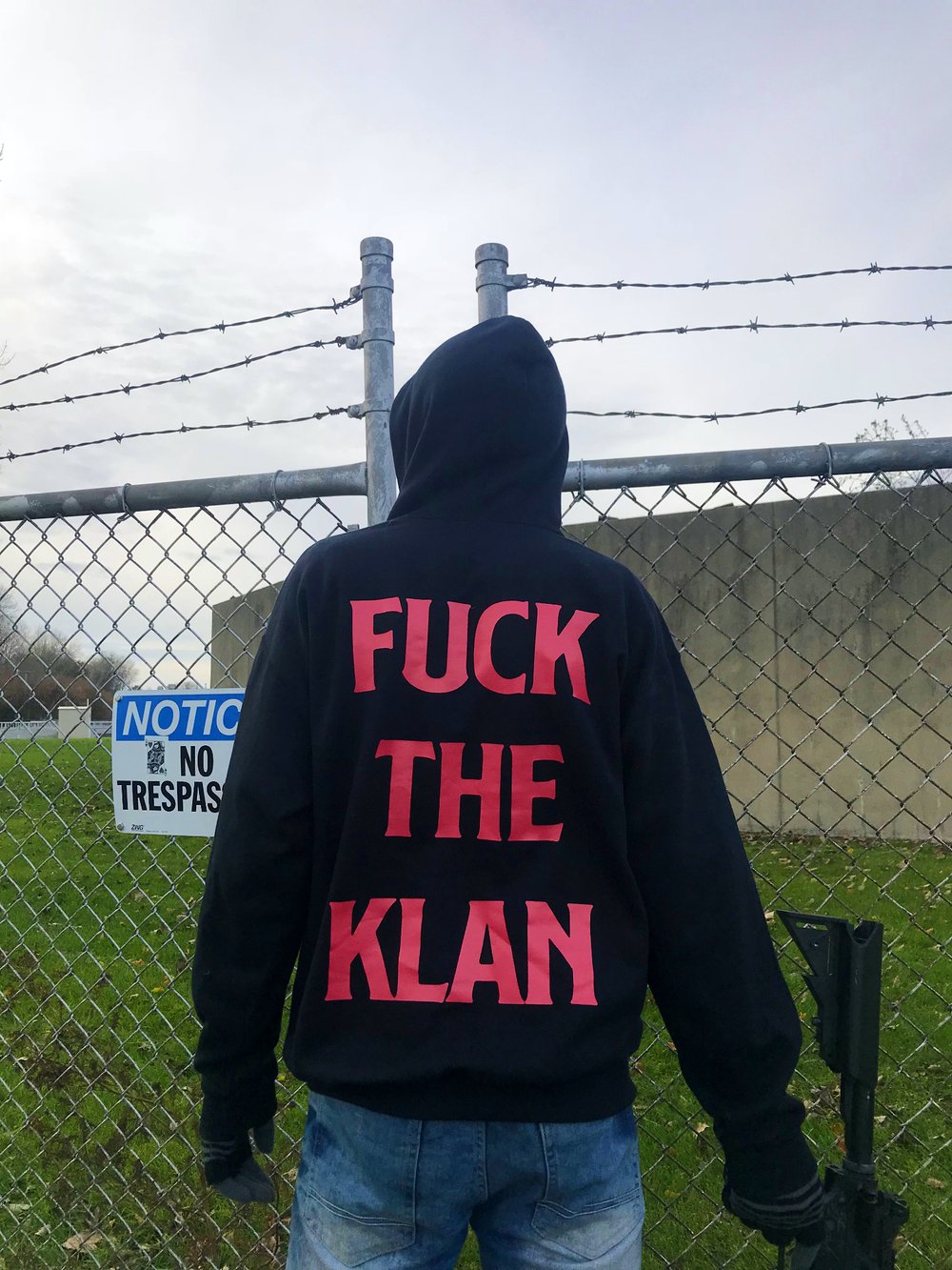 Image of FUCK THE KLAN BLACK HOODIE