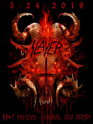 Official SLAYER 'Jersey Hell Beast' Limited Edition New-Jersey Tour Poster.