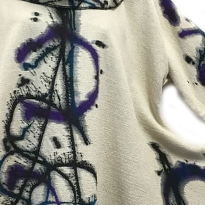 Image of Joy Tunic - Hand Painted "Motion" Design - purple, teal, black on natural
