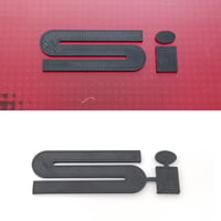 Image 1 of Black Si Raised Letters for 88-91 Honda EF Civic Hatchback