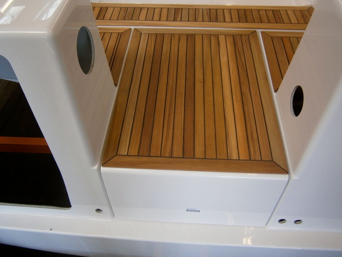 Image of Teak decking panel for boatbuilders.