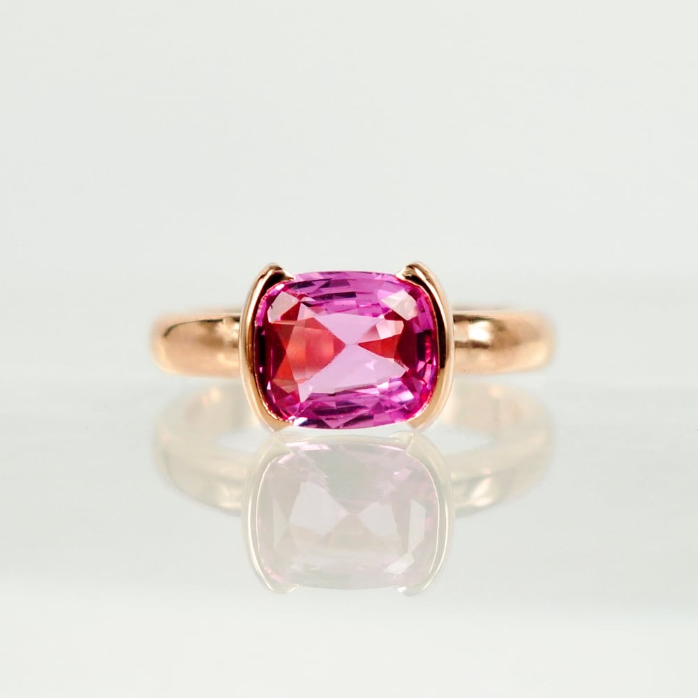 Image of 18ct Rose Gold Pink Sapphire Cocktail Ring