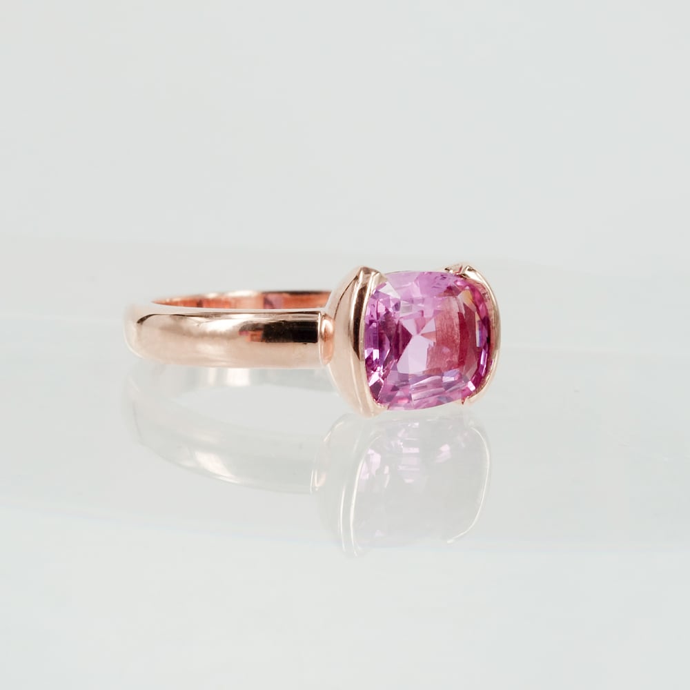 Image of 18ct Rose Gold Pink Sapphire Cocktail Ring