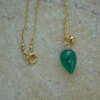 Image 5 of Green Onyx Chalcedony Acorn Necklace