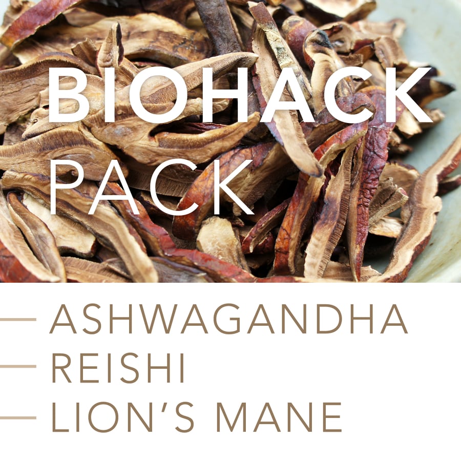 Image of BIOHACK PACK: Ashwagandha, Reishi Mushroom and Lion’s Mane Mushroom