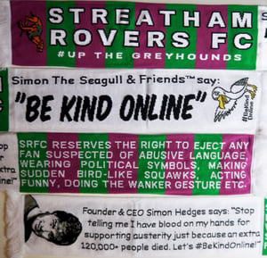 Image of Streatham Rovers FC & #BeKindOnline half & half scarf