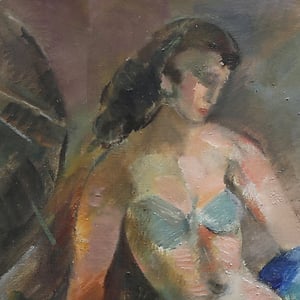 Image of 1950 Swedish Painting, 'Dancer,' JULES SCHYL