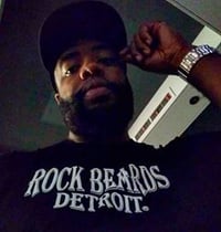 Image 2 of Classic bad boyz  ROCK BEARDS DETROIT black tee  