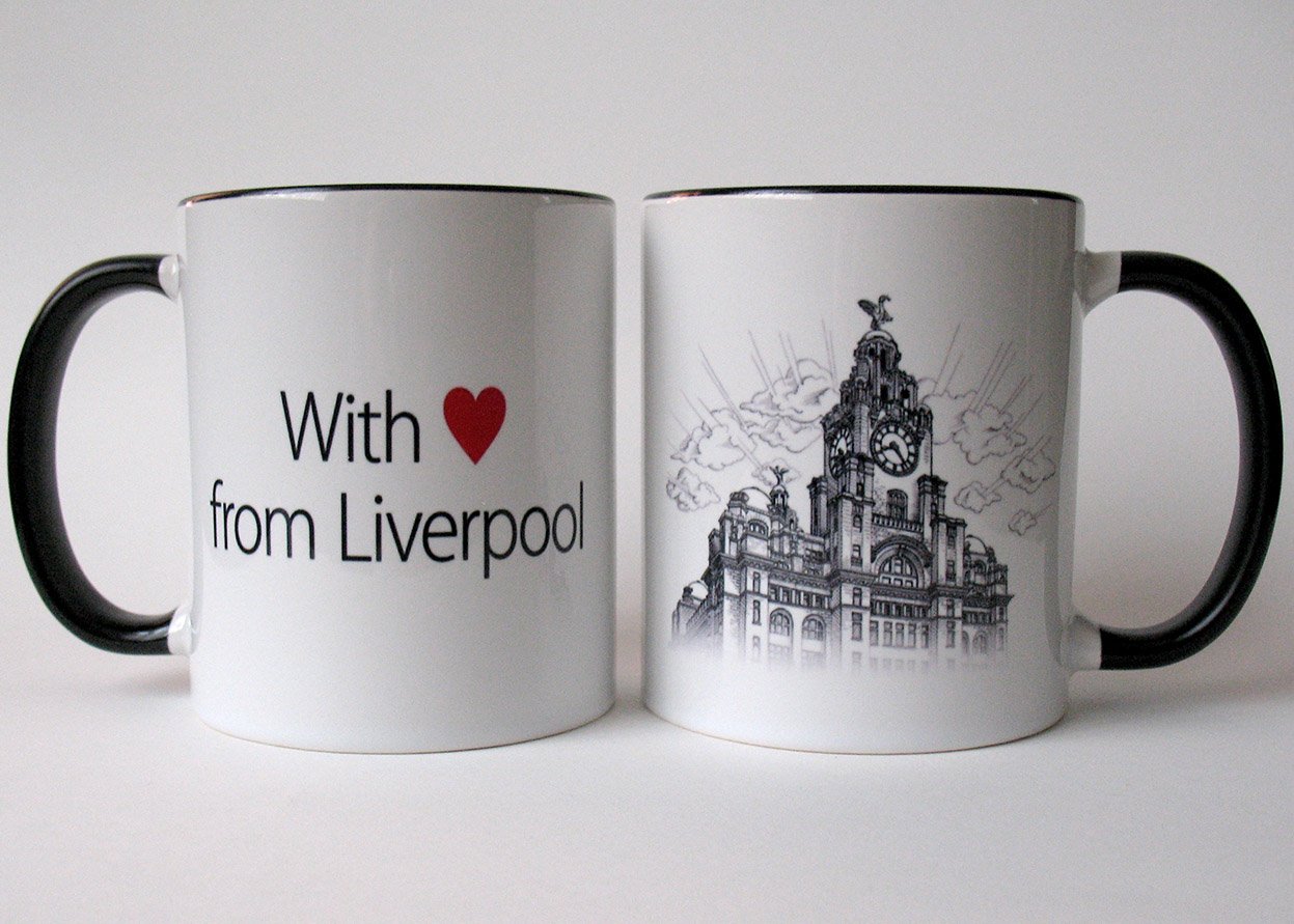 Liver Building Mug - Liverpool Cup - Souvenir - Royal - Liverbirds - architecture - art