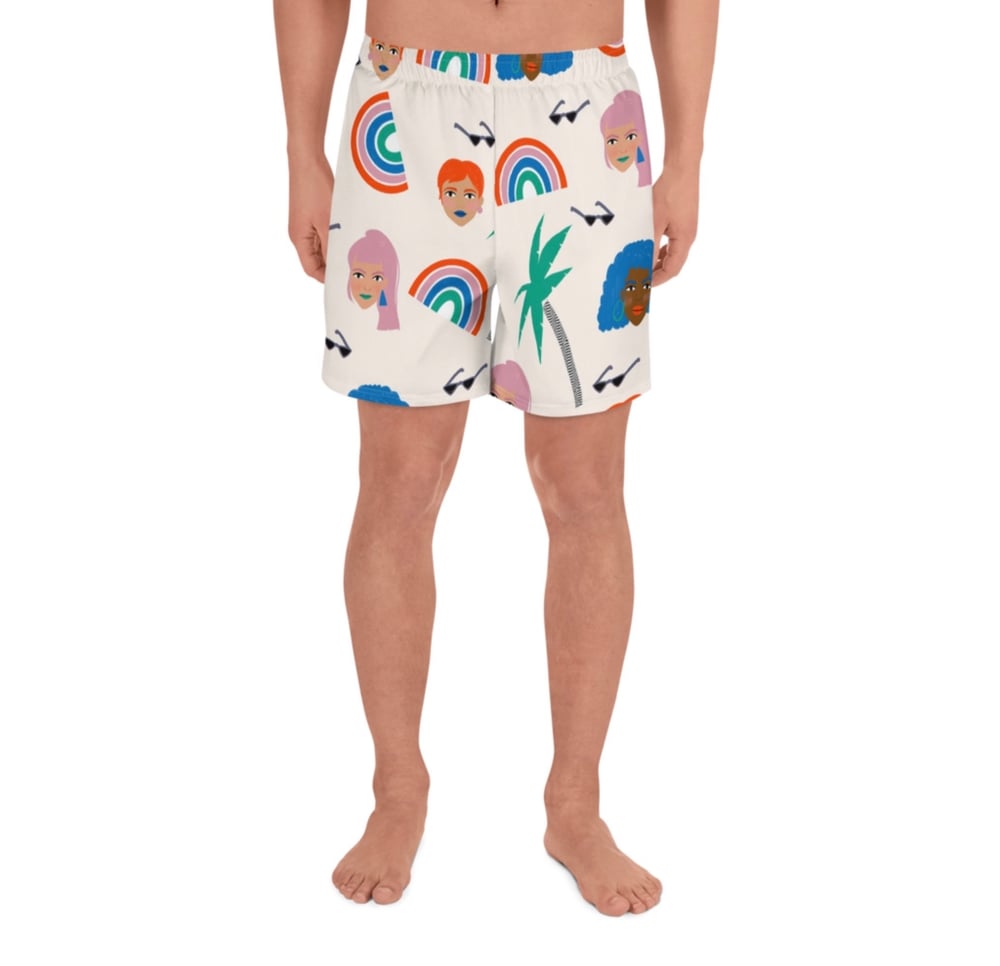 Image of Babes in the Tropic print  Men Sport Shorts