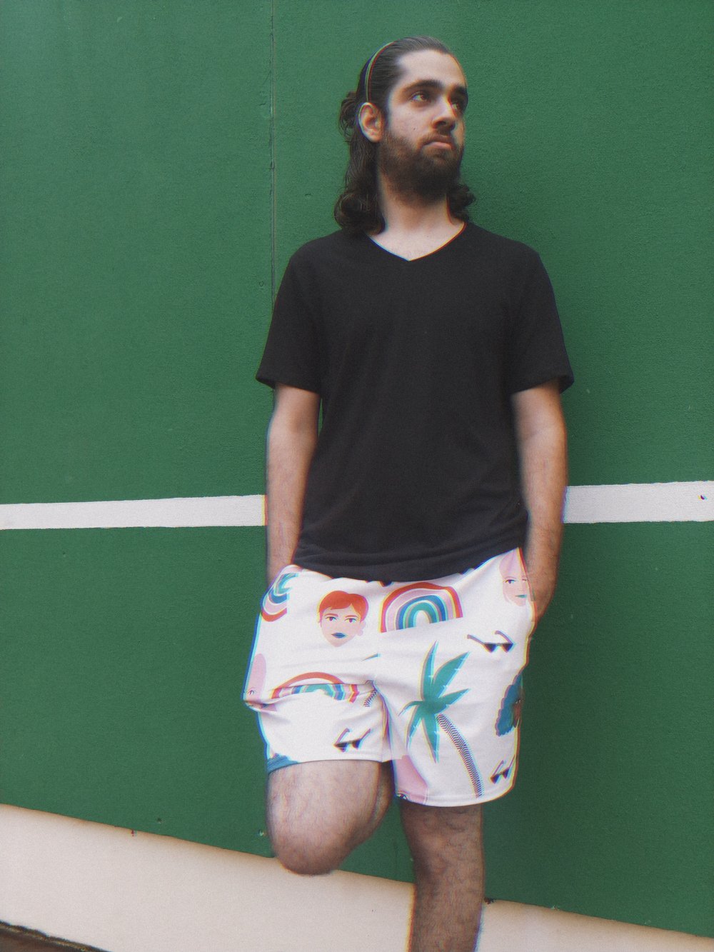 Image of Babes in the Tropic print  Men Sport Shorts