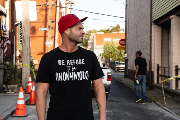 Image of We refuse to be anonymous T shirt " black "