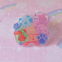 Image 1 of Blue & Magenta Squad Acrylic Pin 