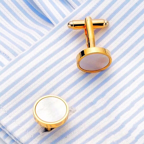 Image of MOTHER OF PEARL CUFFLINKS