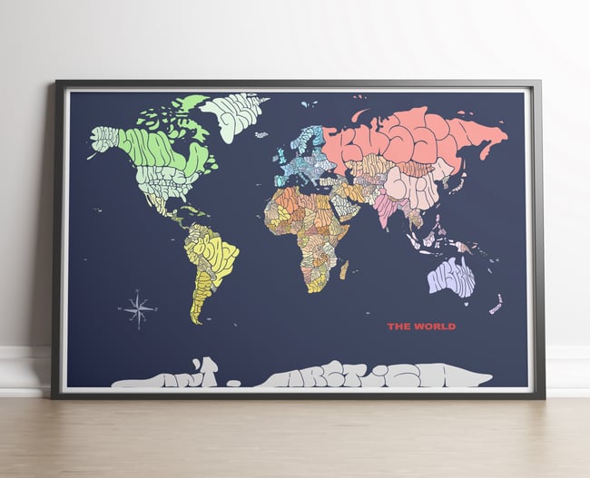 World Map Poster - Miller Cylindrical